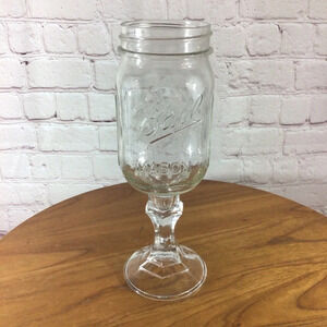Ball Mason Jar Clear Glass Pedestal Goblet 16oz